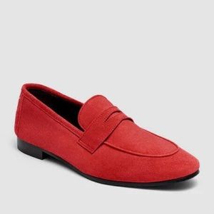 BOUGEOTTE RED SUEDE LOAFERS